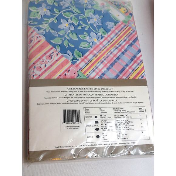 Vintage Great Room Country Charm Vinyl Oblong Tablecloth 52x70  New - Picture 3 of 6